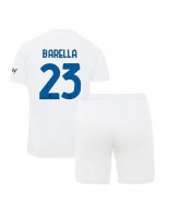 Inter Milan Nicolo Barella #23 Vieraspaita Lasten 2023-24 Lyhythihainen (+ shortsit)